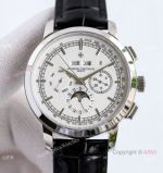 TW Factory Copy Vacheron Constantin Traditionnelle Chronograph Perpetual Calendar Watch White Mop Dial